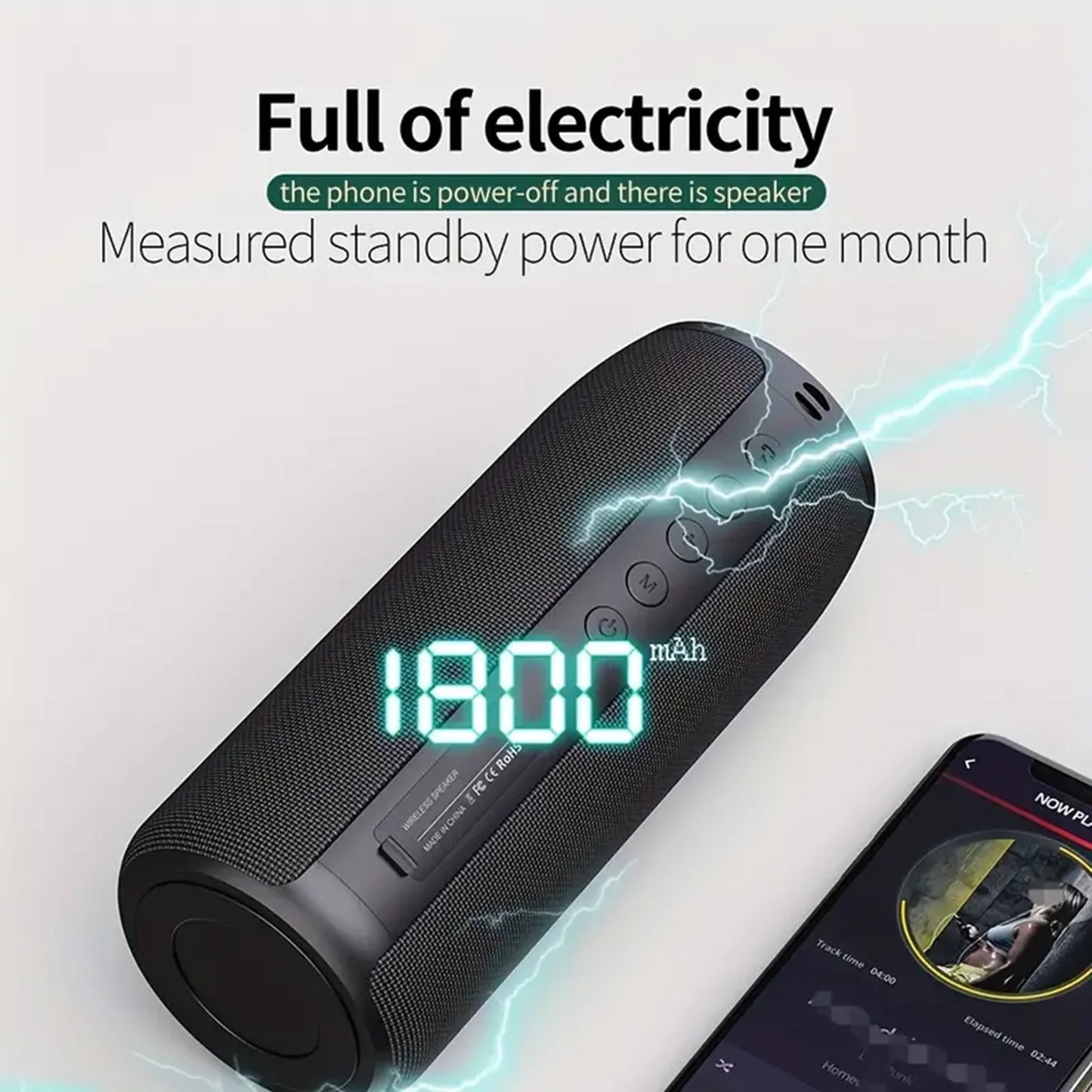 Portable Bluetooth Speaker, Waterproof Wireless Outdoor Speaker with Loud Stereo Deep Bass Sound, TWS Pairing, 30H Playtime for Home Party