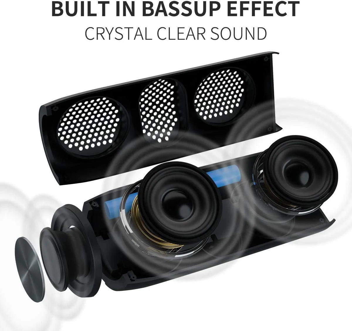 Portable Bluetooth Speaker, Waterproof Wireless Outdoor Speaker with Loud Stereo Deep Bass Sound, TWS Pairing, 30H Playtime for Home Party