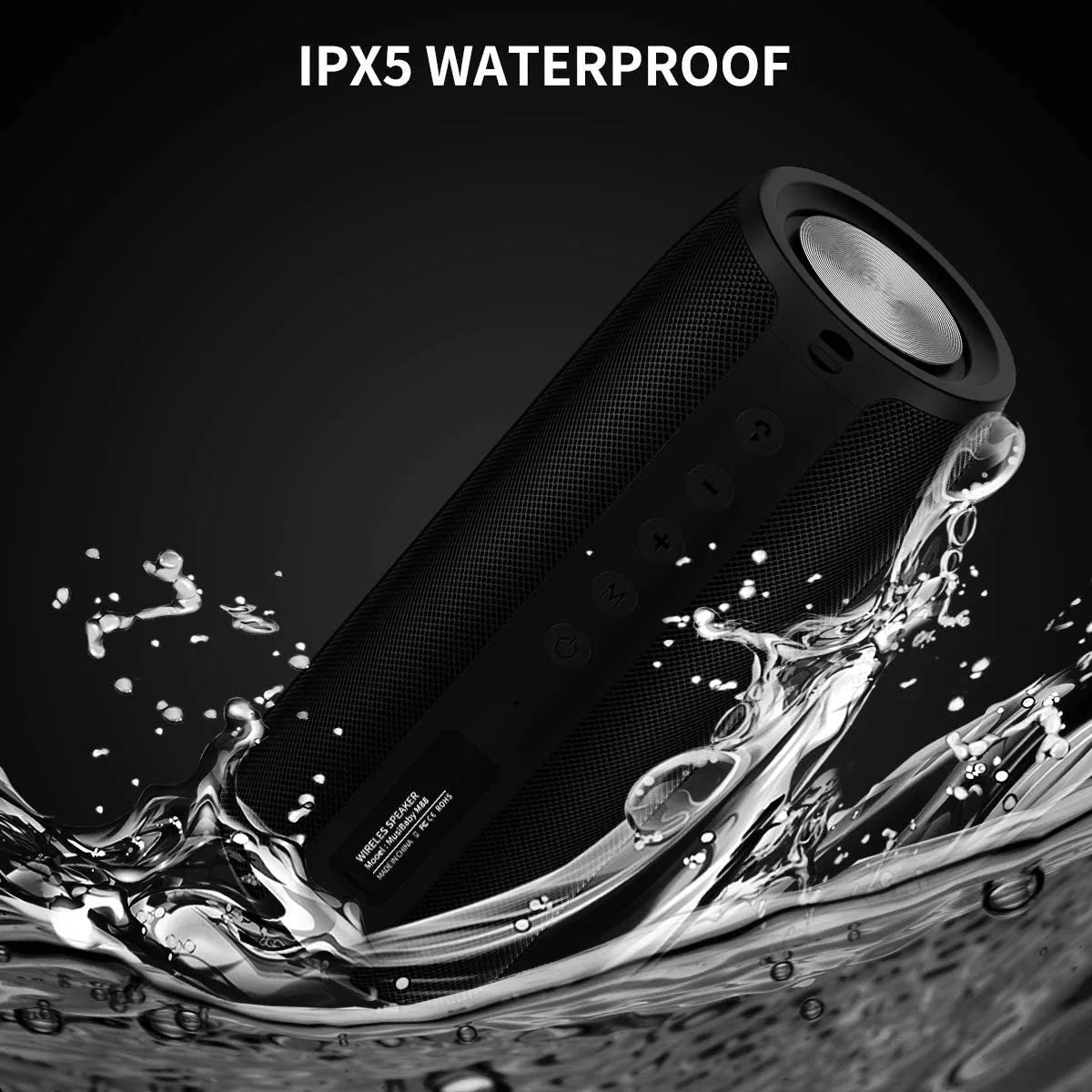 Portable Bluetooth Speaker, Waterproof Wireless Outdoor Speaker with Loud Stereo Deep Bass Sound, TWS Pairing, 30H Playtime for Home Party