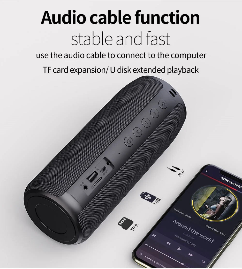Portable Bluetooth Speaker, Waterproof Wireless Outdoor Speaker with Loud Stereo Deep Bass Sound, TWS Pairing, 30H Playtime for Home Party