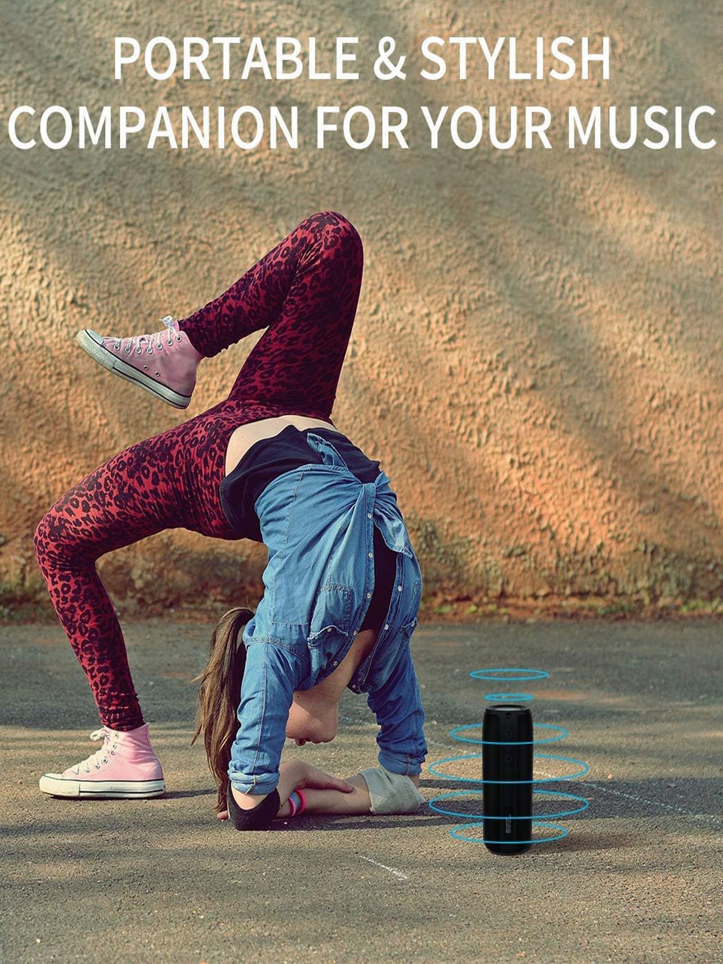 Portable Bluetooth Speaker, Waterproof Wireless Outdoor Speaker with Loud Stereo Deep Bass Sound, TWS Pairing, 30H Playtime for Home Party