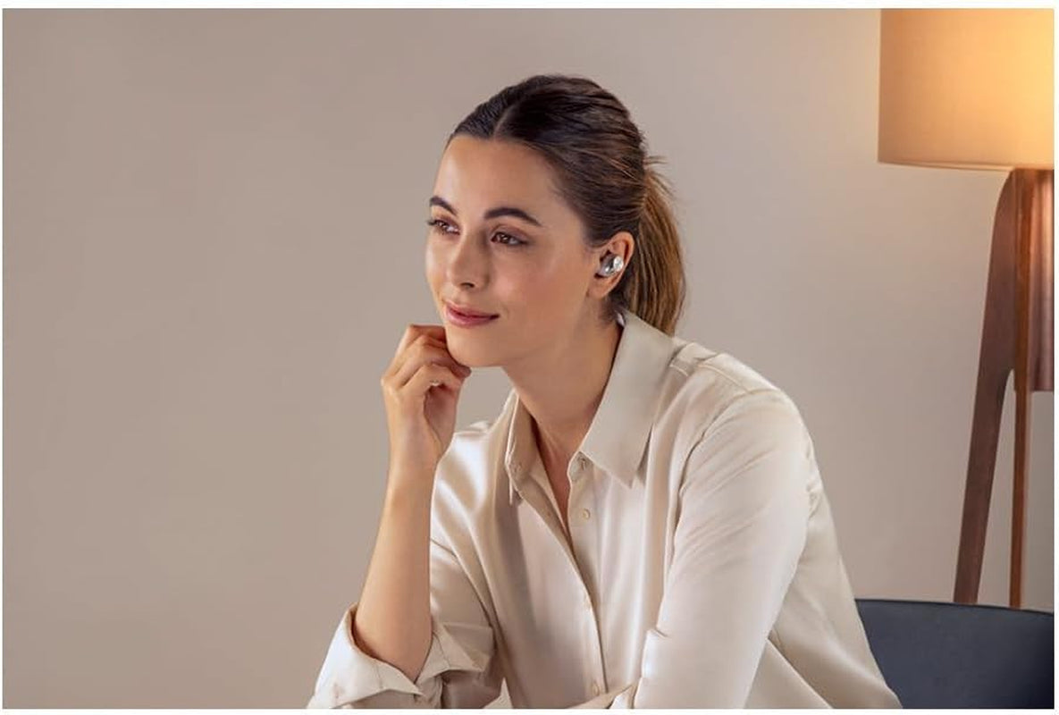 True Wireless Multipoint Bluetooth Earbuds with Microphone, Hifi, Clear Calls, Long Battery Life, Lightweight Comfort Fit, Alexa Built In, EAH-AZ40-S (Silver)